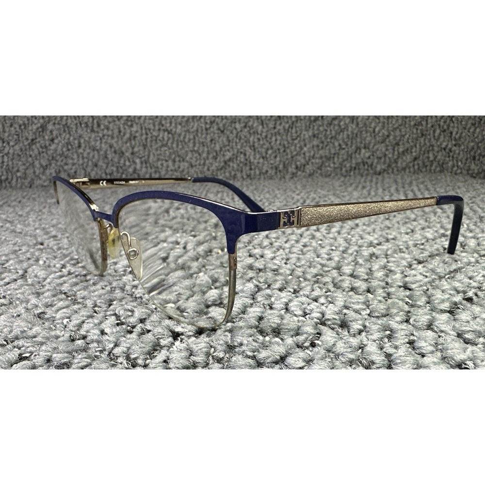Escada Eyeglasses‎ FRAME ONLY VESB01K 0H60 Blue/Gold 52-18-135 Metal
